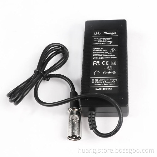 42V 2A 3 pin Scooter Electric Bike Charger